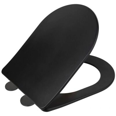 WENKO Galati Scaun WC D-Form Negru WENKO Galati Scaun WC D-Form Negru
