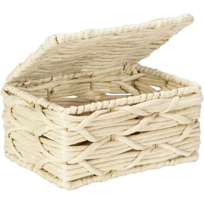 WENKO Vabriano Aufbewahrungsbox - Hochwertiges Papiergeflecht, Beige, 19cm WENKO Vabriano Aufbewahrungsbox - Hochwertiges Papiergeflecht, Beige, 19cm