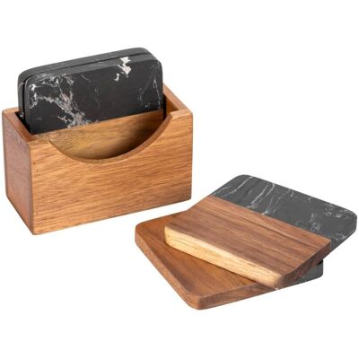 WENKO Atami Marmor, Holz 4 Viereck - Untersetzer-Set WENKO Atami Marmor, Holz 4 Viereck - Untersetzer-Set