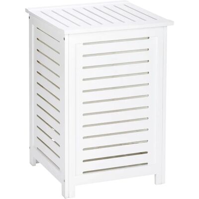 Cesto de ropa en madera Oslo - 56L, Blanco, Estilo nórdico rústico Cesto de ropa en madera Oslo - 56L, Blanco, Estilo nórdico rústico