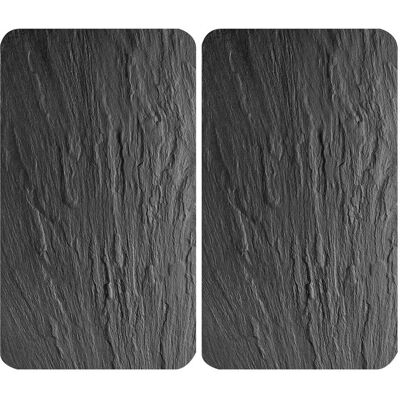 Wenko 3 en 1 Couverture pour Plaque de Cuir en Verre - Motif Ardoise - 52x30cm - Publicité Wenko 3 en 1 Couverture pour Plaque de Cuir en Verre - Motif Ardoise - 52x30cm - Publicité