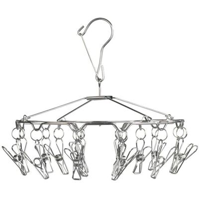 Stendibiancheria portatile in acciaio inox Wenko - 18 mollette - Pieghevole - 27cm Stendibiancheria portatile in acciaio inox Wenko - 18 mollette - Pieghevole - 27cm