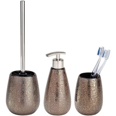 Set de accesorii baie WENKO Marrakesh - Ceramică, Maron - 3 piese Set de accesorii baie WENKO Marrakesh - Ceramică, Maron - 3 piese