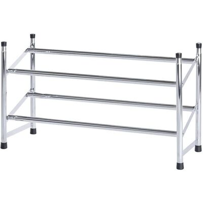 WENKO Skoställ, utbyggbart, rymligt, för 10 par, kromfinish WENKO Skoställ, utbyggbart, rymligt, för 10 par, kromfinish
