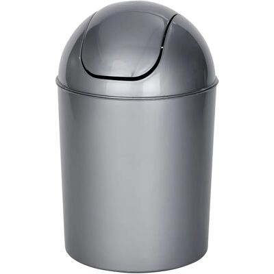 Wenko - Trash Bin with Swing Lid 6L Gray Bathroom Kitchen Wenko - Trash Bin with Swing Lid 6L Gray Bathroom Kitchen