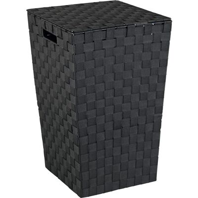 Wenko Panier à linge Adria Carré - 48L, Noir, avec couvercle - Publicité Wenko Panier à linge Adria Carré - 48L, Noir, avec couvercle - Publicité