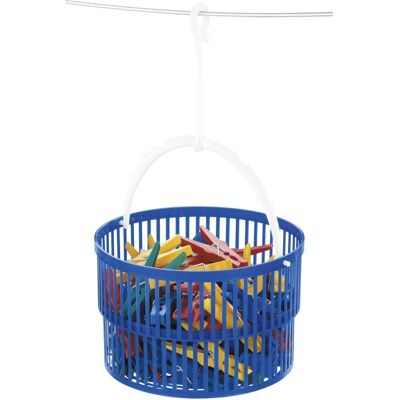 WENKO Clothes Pegs Basket Set - Blue - Clothesline Organizer WENKO Clothes Pegs Basket Set - Blue - Clothesline Organizer