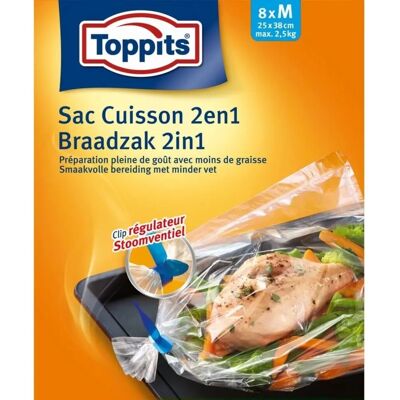 Toppits Voedselverpakking - 2-in-1 Kook- en Stoomzakken - 8 stuks Toppits Voedselverpakking - 2-in-1 Kook- en Stoomzakken - 8 stuks