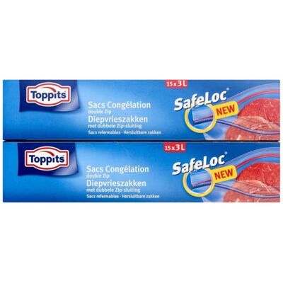 Toppits SafeLoc Diepvrieszakken 3L - Voedselverpakking Toppits SafeLoc Diepvrieszakken 3L - Voedselverpakking