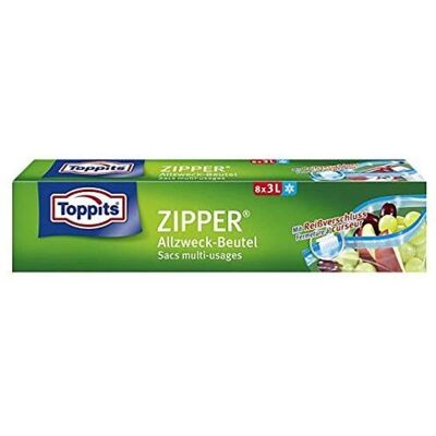 Toppits 209870 Busta per Imballaggio - Trasparente - 8 pezzi Toppits 209870 Busta per Imballaggio - Trasparente - 8 pezzi