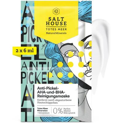 Salt House Natural Minerals Anti-pimple AHA and BHA Reinigingsmasker - Voor Vrouwen Salt House Natural Minerals Anti-pimple AHA and BHA Reinigingsmasker - Voor Vrouwen
