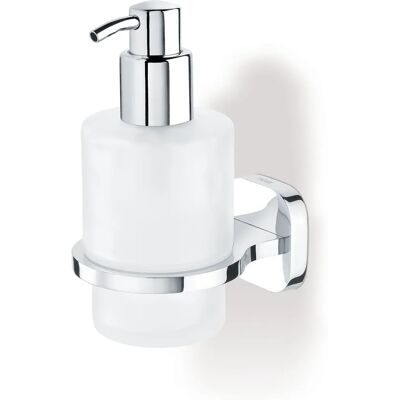 Distributeur de savon en acier inoxydable Tiger - Fixation murale, récipient en verre amovible Distributeur de savon en acier inoxydable Tiger - Fixation murale, récipient en verre amovible