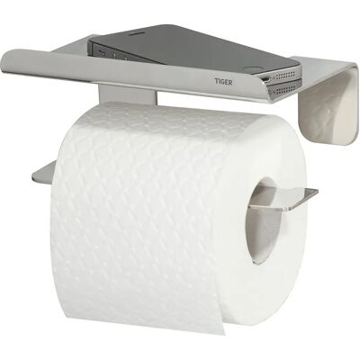 Tiger Toilet Paper Holder with Shelf - Chrome - Elegant Design Tiger Toilet Paper Holder with Shelf - Chrome - Elegant Design