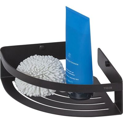 Panier de Douche d'angle Tiger Caddy - Économise d'espace, Noir, Acier inoxydable Panier de Douche d'angle Tiger Caddy - Économise d'espace, Noir, Acier inoxydable