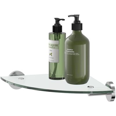 Libreria angolare Tiger Boston - Mensola bagno - Vetro di sicurezza - 254x50x254mm Libreria angolare Tiger Boston - Mensola bagno - Vetro di sicurezza - 254x50x254mm