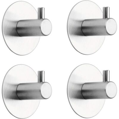 Tiger Rhino Brushed Stainless Steel 4-Piece Hook Set - Bathroom Accessories Tiger Rhino Brushed Stainless Steel 4-Piece Hook Set - Bathroom Accessories