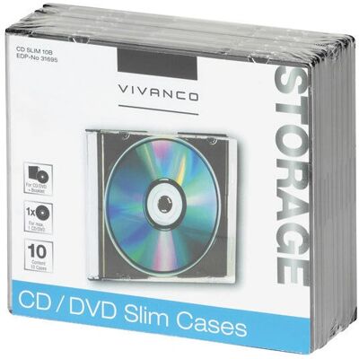 Vivanco 31695 Slimline Optische Disc-Hülle - CD-Aufbewahrung Vivanco 31695 Slimline Optische Disc-Hülle - CD-Aufbewahrung
