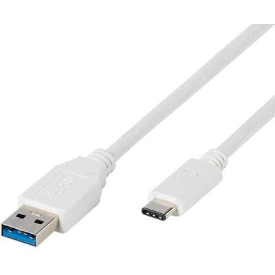 Vivanco USB-kabel - 1m, USB C till USB A, Vit - USB Kabel Vivanco USB-kabel - 1m, USB C till USB A, Vit - USB Kabel