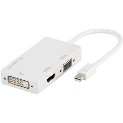 Adattatore Vivanco 45283 Mini DisplayPort VGA HDMI DVI - Bianco Adattatore Vivanco 45283 Mini DisplayPort VGA HDMI DVI - Bianco