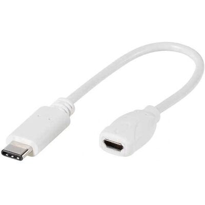 Cable USB Vivanco - 0.1m USB C Micro-USB B - Blanco Cable USB Vivanco - 0.1m USB C Micro-USB B - Blanco
