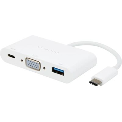 Vivanco UACVGA USB-C auf VGA Adapter - Weiß - VGA, 60W, 5Gbps Vivanco UACVGA USB-C auf VGA Adapter - Weiß - VGA, 60W, 5Gbps