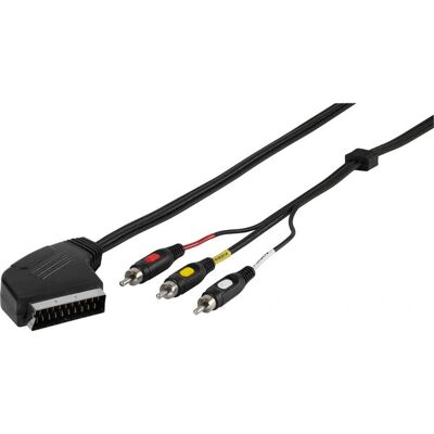 Vivanco Vivanco 47017 AV-Kabel - 2m, SCART 21-pol, 3 RCA - AV-Kabel Vivanco Vivanco 47017 AV-Kabel - 2m, SCART 21-pol, 3 RCA - AV-Kabel