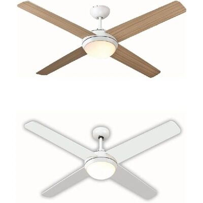 Deko-Elektro BC920 Ventilador de techo - Blanco - LED de ahorro de energía, 132cm Deko-Elektro BC920 Ventilador de techo - Blanco - LED de ahorro de energía, 132cm