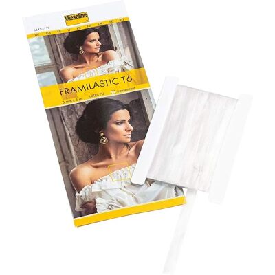 Transparante elastische PU-band Framilastic - 6mm, 5m Transparante elastische PU-band Framilastic - 6mm, 5m