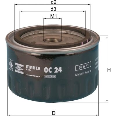 MAHLE OC 24 olejový filtr - V-tvar, s zpětným ventilem, 3/4"-16UNF, kompatibilní s Renault MAHLE OC 24 olejový filtr - V-tvar, s zpětným ventilem, 3/4"-16UNF, kompatibilní s Renault