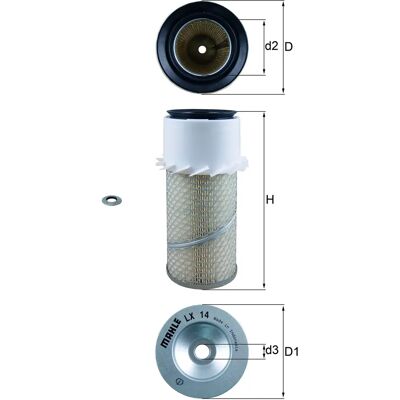 Luftfilter MAHLE LX 14 - Kartong Luftfilter MAHLE LX 14 - Kartong