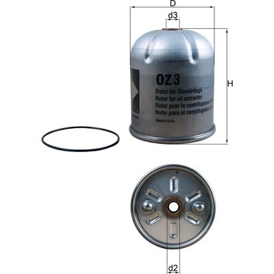 MAHLE ORIGINAL OZ 3D Oil Filter - Centrifugeur for Renault Trucks MAHLE ORIGINAL OZ 3D Oil Filter - Centrifugeur for Renault Trucks