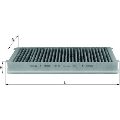 MAHLE ORIGINAL LAK 59 Kabinefilter - Aktiv kulstof - Peugeot 406 MAHLE ORIGINAL LAK 59 Kabinefilter - Aktiv kulstof - Peugeot 406