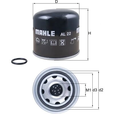 MAHLE ORIGINAL AL 22 Lufttørkerpatron - Kompressorsystem MAHLE ORIGINAL AL 22 Lufttørkerpatron - Kompressorsystem
