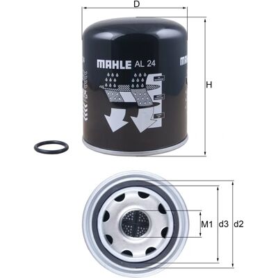 Cartuccia essiccatore aria MAHLE ORIGINAL AL 24 - Sistema di aria compressa Cartuccia essiccatore aria MAHLE ORIGINAL AL 24 - Sistema di aria compressa