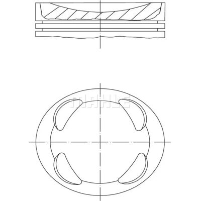 MAHLE Stempel 081 PI 00104 002 - Stempel 77,5mm, Trapezformet, Overfladebelægning MAHLE Stempel 081 PI 00104 002 - Stempel 77,5mm, Trapezformet, Overfladebelægning