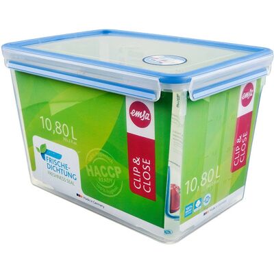 EMSA recipiente retangular de alimentos azul - 10,8L, hermético, sem BPA EMSA recipiente retangular de alimentos azul - 10,8L, hermético, sem BPA