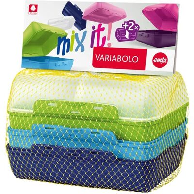Emsa - Contenitore per Alimenti - Multicolore - 4 Mezze Scorpe - Impilabile Emsa - Contenitore per Alimenti - Multicolore - 4 Mezze Scorpe - Impilabile