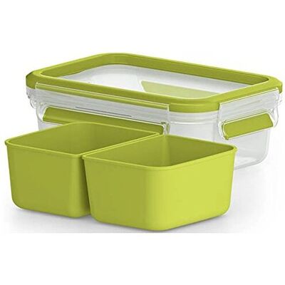 EMSA 518102 Conteneur de nourriture - 0,55L - Transparent & Vert EMSA 518102 Conteneur de nourriture - 0,55L - Transparent & Vert