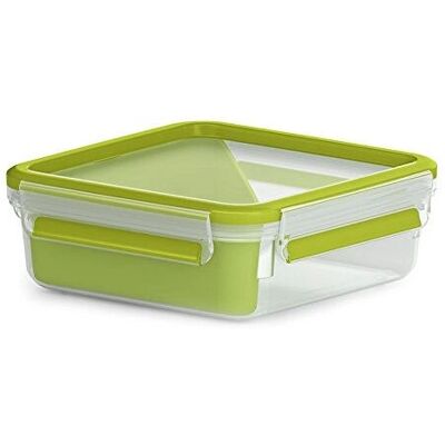EMSA 518104 Récipient de Rangement Alimentaire - 0,85L - Transparent/Vert EMSA 518104 Récipient de Rangement Alimentaire - 0,85L - Transparent/Vert