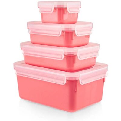 EMSA Clip & Close Frischhaltedosen Coral - 4er Set EMSA Clip & Close Frischhaltedosen Coral - 4er Set