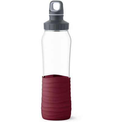 Emsa Wasserflasche 700ml - Bruchsicheres Glas mit Silikonmanschette Emsa Wasserflasche 700ml - Bruchsicheres Glas mit Silikonmanschette