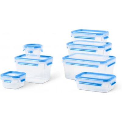 Emsa Frischhaltedose Set - Blau - 7 Stk - 5.75L - Lebensmittelaufbewahrung Emsa Frischhaltedose Set - Blau - 7 Stk - 5.75L - Lebensmittelaufbewahrung