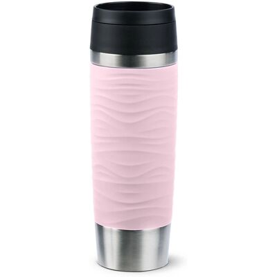 Mug de voyage EMSA Waves Grande 500 ml Rose en acier inoxydable isolé - Publicité Mug de voyage EMSA Waves Grande 500 ml Rose en acier inoxydable isolé - Publicité