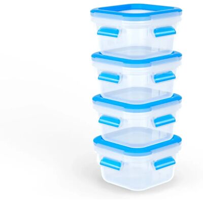 EMSA Blau & Transparent Frischhaltedosen-Set - 4 St EMSA Blau & Transparent Frischhaltedosen-Set - 4 St