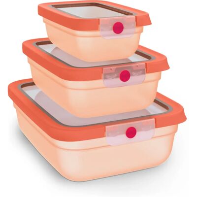 EMSA oneClick Frischhaltedosen - Orange - 3 Stück EMSA oneClick Frischhaltedosen - Orange - 3 Stück
