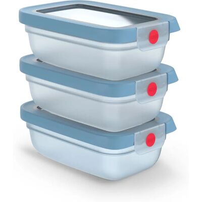 EMSA N12305 Blau rechteckiger Aufbewahrungsbehälter - 0,5L 3er Set EMSA N12305 Blau rechteckiger Aufbewahrungsbehälter - 0,5L 3er Set
