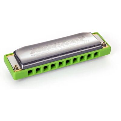 Hohner Rocket Munharmonika D-dur - Diatonisk, 10 hull, Grønn Hohner Rocket Munharmonika D-dur - Diatonisk, 10 hull, Grønn