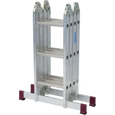 KRAUSE Aluminium Mehrzweck-Leiter - 4x3 Sprossen - Silber KRAUSE Aluminium Mehrzweck-Leiter - 4x3 Sprossen - Silber