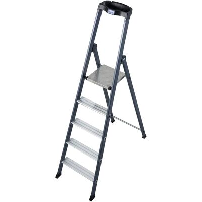 KRAUSE SePro S Stehleiter - Aluminium, 5 Stufen, Arbeitshöhe 3,05 m KRAUSE SePro S Stehleiter - Aluminium, 5 Stufen, Arbeitshöhe 3,05 m