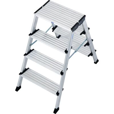 KRAUSE Treppo Hliníkový Skládací Žebřík - 2x4 Rady, Šedý KRAUSE Treppo Hliníkový Skládací Žebřík - 2x4 Rady, Šedý